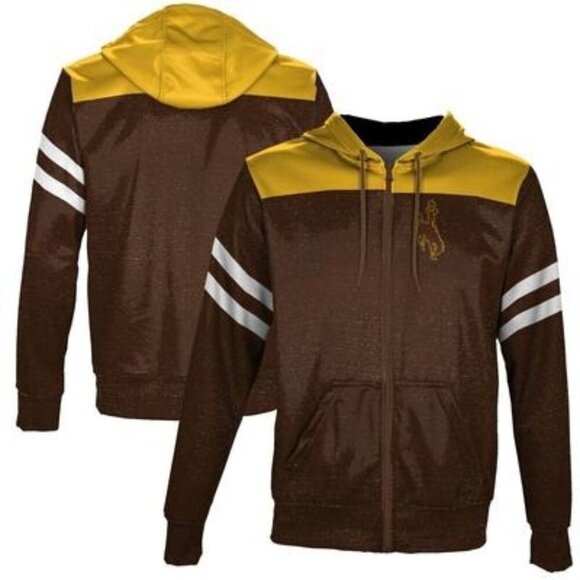 NEW Wyoming Cowboys ProSphere Mens Brown & Gold Full-Zip Hoodie, Large - Picture 1 of 10